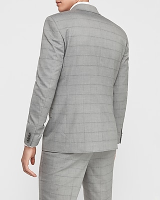 Slim Gray Wool-Blend Performance Stretch Suit Jacket