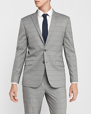 gray windowpane blazer