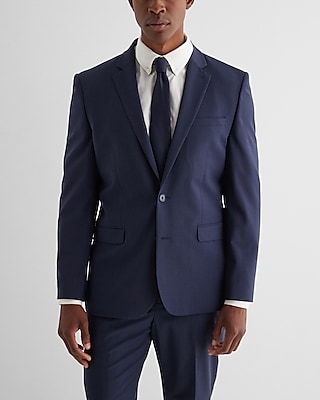 Classic Navy Wool-blend Modern Tech Suit Jacket | Express