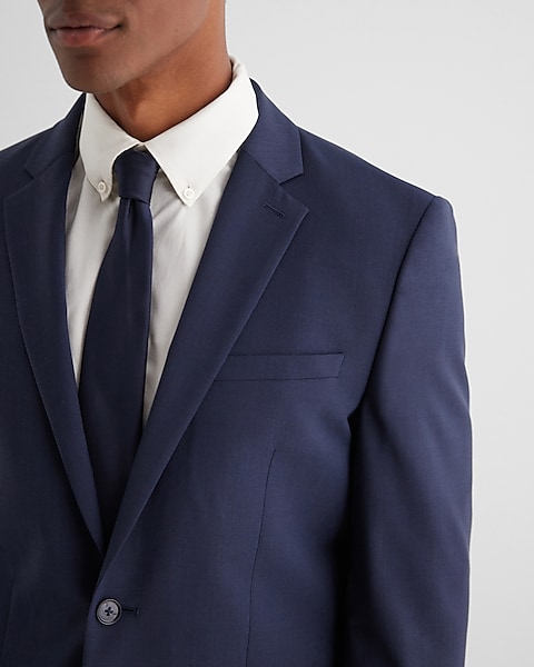 Extra Slim Navy Wool-blend Modern Tech Suit Jacket