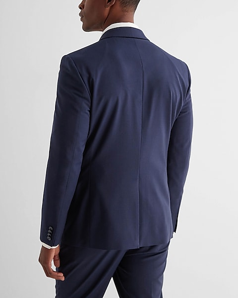 Extra Slim Navy Wool-blend Modern Tech Suit Jacket