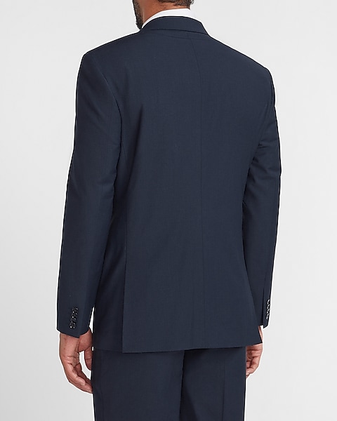 Classic Navy Washable Wool-Blend Suit Jacket