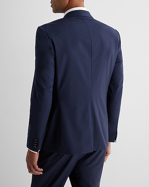 Slim Navy Wool-blend Modern Tech Suit Jacket | Express