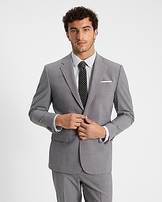 Classic Gray Wool-blend Modern Tech Suit Jacket | Express