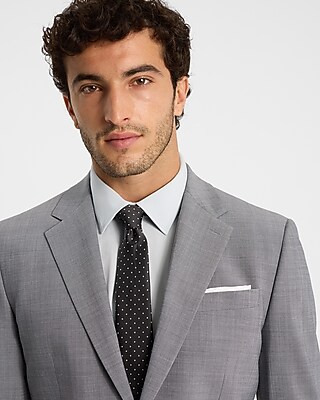 Classic Gray Wool-blend Modern Tech Suit Jacket | Express