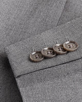 Classic Textured Gray Cotton-Blend Suit Jacket