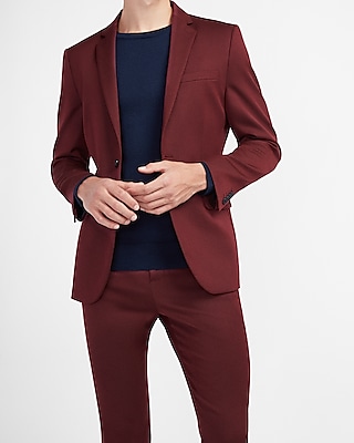 skinny burgundy suit