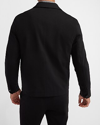 Solid Black Luxe Comfort Soft Harrington Jacket - image 2