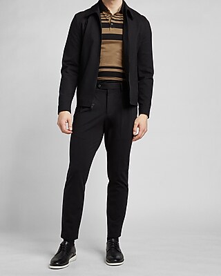 Solid Black Luxe Comfort Soft Harrington Jacket - image 3