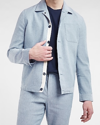 light blue shirt jacket