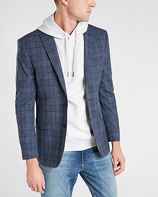 light blue plaid suit jacket