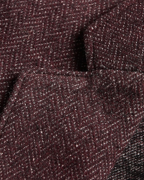 Extra Slim Burgundy Herringbone Knit Suit Jacket