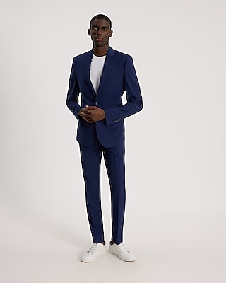 Extra Slim Blue Wool-Blend Washable Modern Tech Suit Jacket