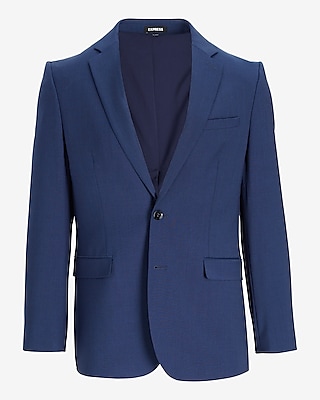 Extra Slim Blue Wool-Blend Washable Modern Tech Suit Jacket