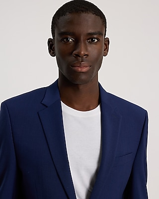 Extra Slim Blue Wool-Blend Washable Modern Tech Suit Jacket