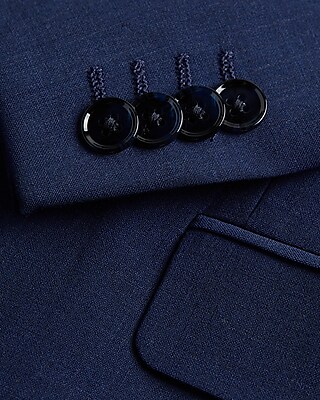 Slim Blue Wool-Blend Modern Tech Suit Jacket