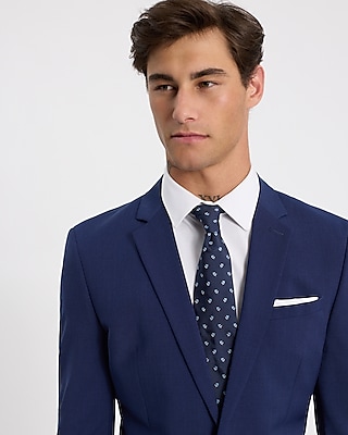 Slim Blue Wool-Blend Washable Modern Tech Suit Jacket