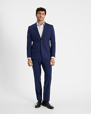 Classic Blue Wool-Blend Washable Modern Tech Suit Jacket