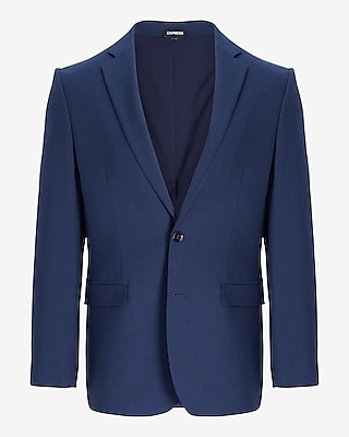 Classic Blue Wool-Blend Washable Modern Tech Suit Jacket
