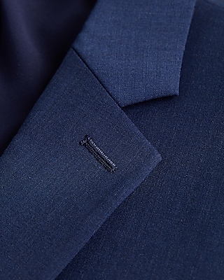Classic Blue Wool-Blend Washable Modern Tech Suit Jacket
