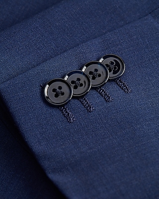 Classic Blue Wool-Blend Washable Modern Tech Suit Jacket