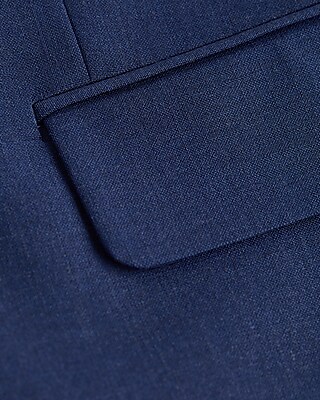Classic Blue Wool-Blend Washable Modern Tech Suit Jacket