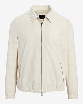 Striped Seersucker Zip Suit Jacket | Express