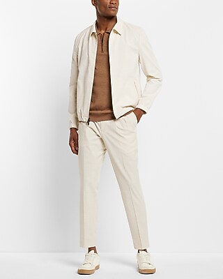 SKU#JA61383 Seersucker Suit - Summer Suit - Cotton Suit - White