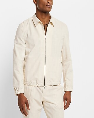 Striped Seersucker Zip Suit Jacket | Express