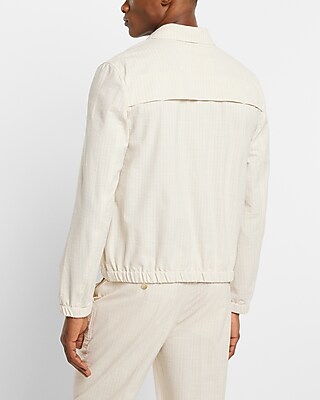 Striped Seersucker Zip Suit Jacket | Express