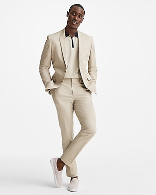 Extra Slim Solid Khaki Cotton Suit Jacket