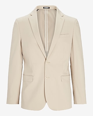Extra Slim Solid Khaki Cotton Suit Jacket