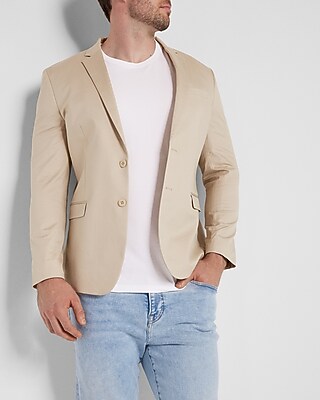 Extra Slim Solid Khaki Cotton Suit Jacket