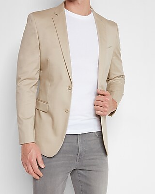 Extra Slim Solid Khaki Cotton Suit Jacket