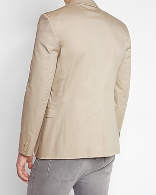 Extra Slim Solid Khaki Cotton Suit Jacket