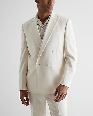 Slim White Double Breasted Suit Jacket Express