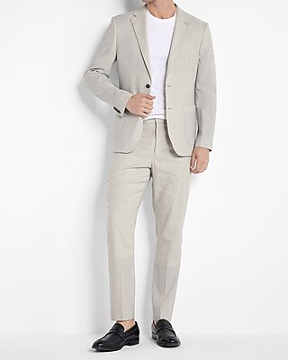 Extra Slim White Striped Linen-Blend Suit Jacket