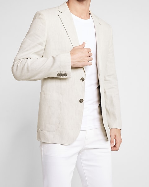Extra Slim White Striped Linen-blend Suit Jacket | Express Extra Slim White Striped Linen-blend Suit Jacket | Express