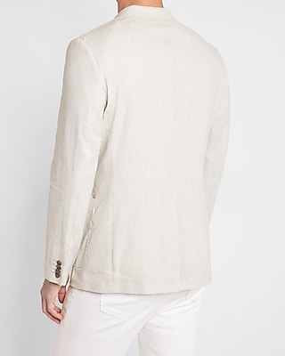 Extra Slim White Striped Linen-Blend Suit Jacket