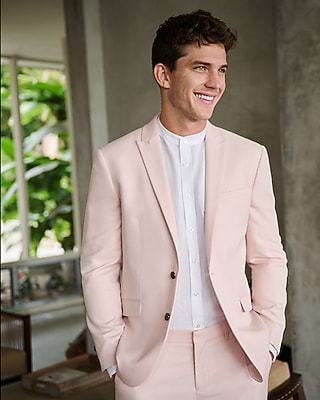 Slim Solid Slub Pink Hyper Stretch Suit Jacket Express