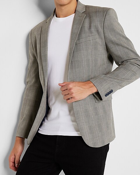Mens Suit 2 Piece Slim Fit Wool Blend Business Casual Jacket Blazer and  Pants Set Grey at  Men's Clothing store