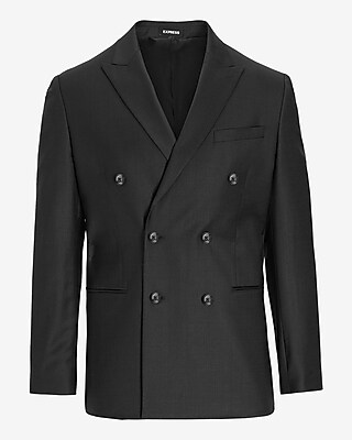 Slim Black Wool-blend Modern Tech Blazer | Express