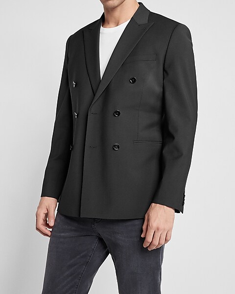 Express Men's Slim Double Breasted Suit Jacket
