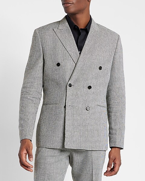Express Men's Slim Double Breasted Suit Jacket