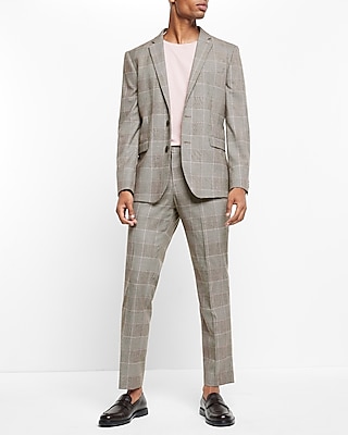 Slim Plaid Flannel Suit Jacket