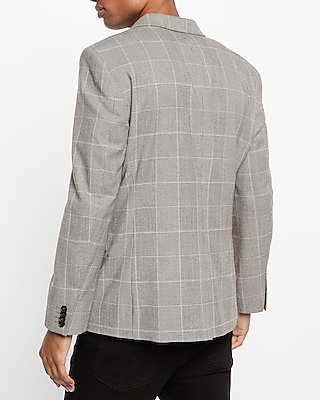 Slim Plaid Flannel Suit Jacket