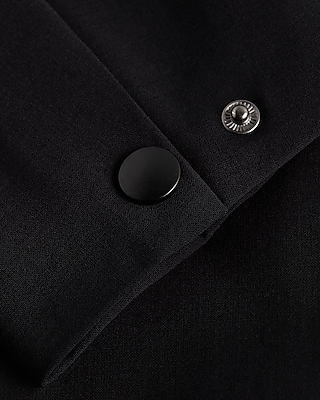 Slim Black Wool-Blend Modern Tech Blazer