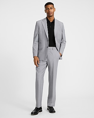 Relaxed Gray Stretch Suit Jacket