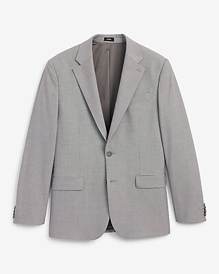 Relaxed Gray Stretch Suit Jacket