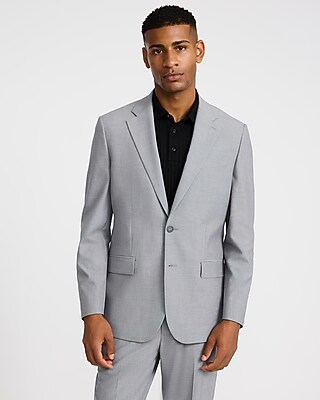 Relaxed Gray Stretch Suit Jacket